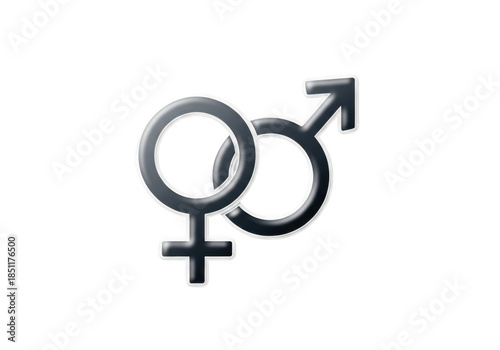 Unified gender symbols isolated on transparent background