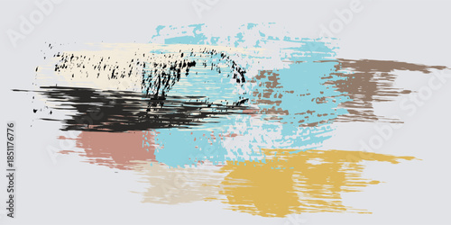 colorful paint brush stroke painting, Hand drawn vector illustration Oil on canvas. Abstract art vector illustration. Brushstrokes of paint. modern Art. Prints, wallpapers, posters,.eps8