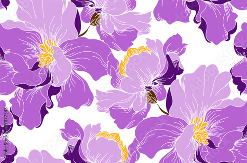 Seamless flowers pattern in vector. Abstract flower pattern design