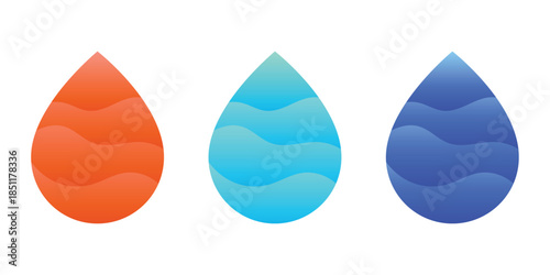 colorful drop vector, minimalist drop vector