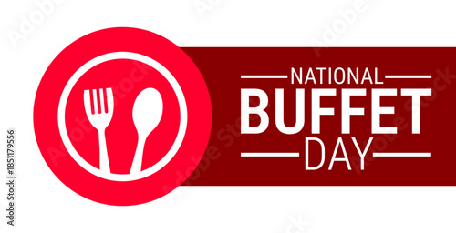 National Buffet Day background, banner, card or poster design template is observed every year during January, to raise awareness about the mission. Vector illustration.