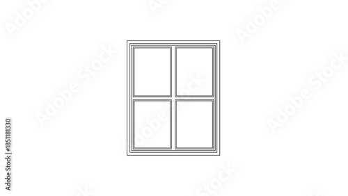 Simple Four Pane Window Illustration Design.