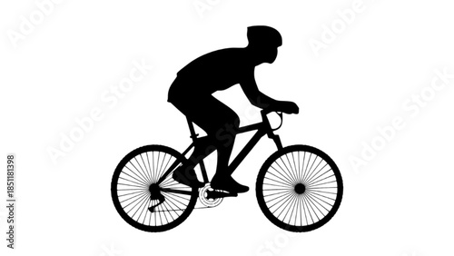 Silhouette vector of a man cycling 
