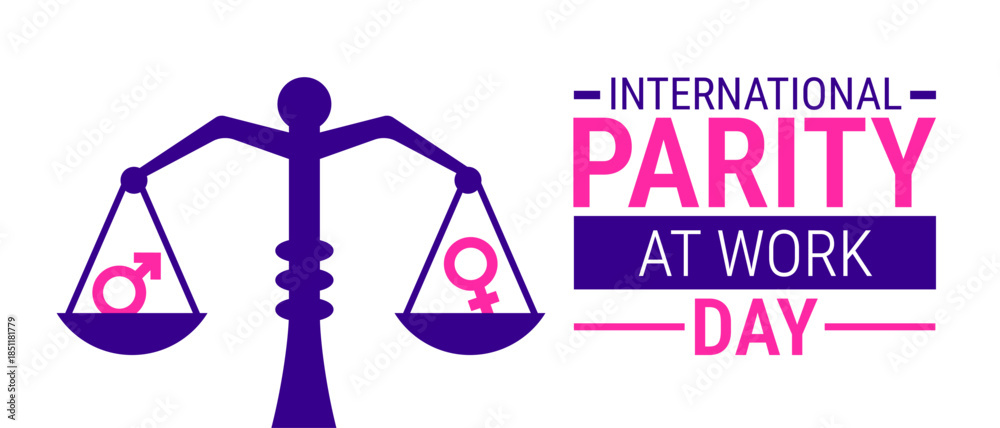 Εκτύπωση καμβά International Parity at Work Day background, banner, card or poster design template is observed every year during January, to raise awareness about the mission