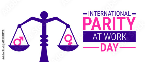 International Parity at Work Day background, banner, card or poster design template is observed every year during January, to raise awareness about the mission. Vector illustration.