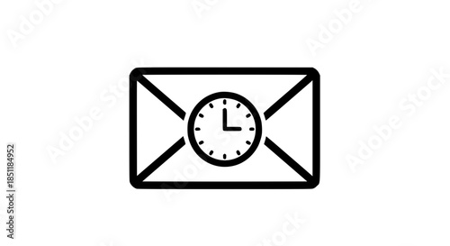 Delayed message black white icon 