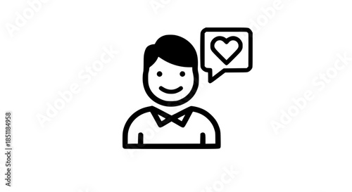 Man speaking love black white icon 