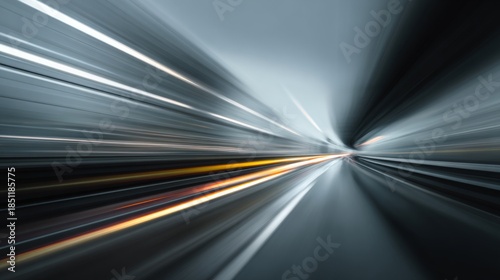 Blurry Tunnel Lights Speed Motion Abstract Background.