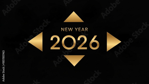 Golden New Year 2026 celebration with modern design elements