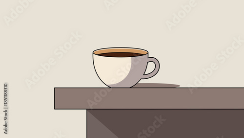 White Coffee Cup with Coffee Inside.