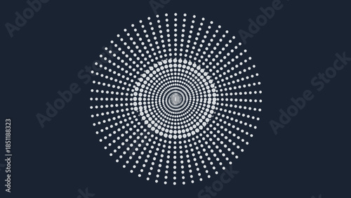 White Dots Forming Concentric Circles Pattern.