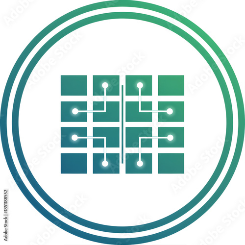 Smart land grid icon illustrating data-connected terrain and intelligent land management.