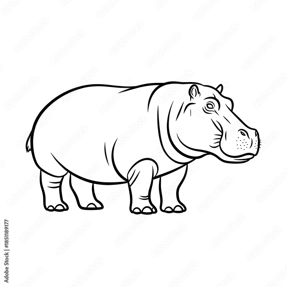 Obraz premium hippopotamus vector illustration
