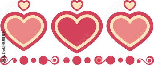 Three hearts in a row