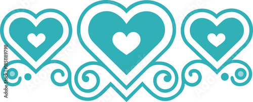 Three interconnected hearts design