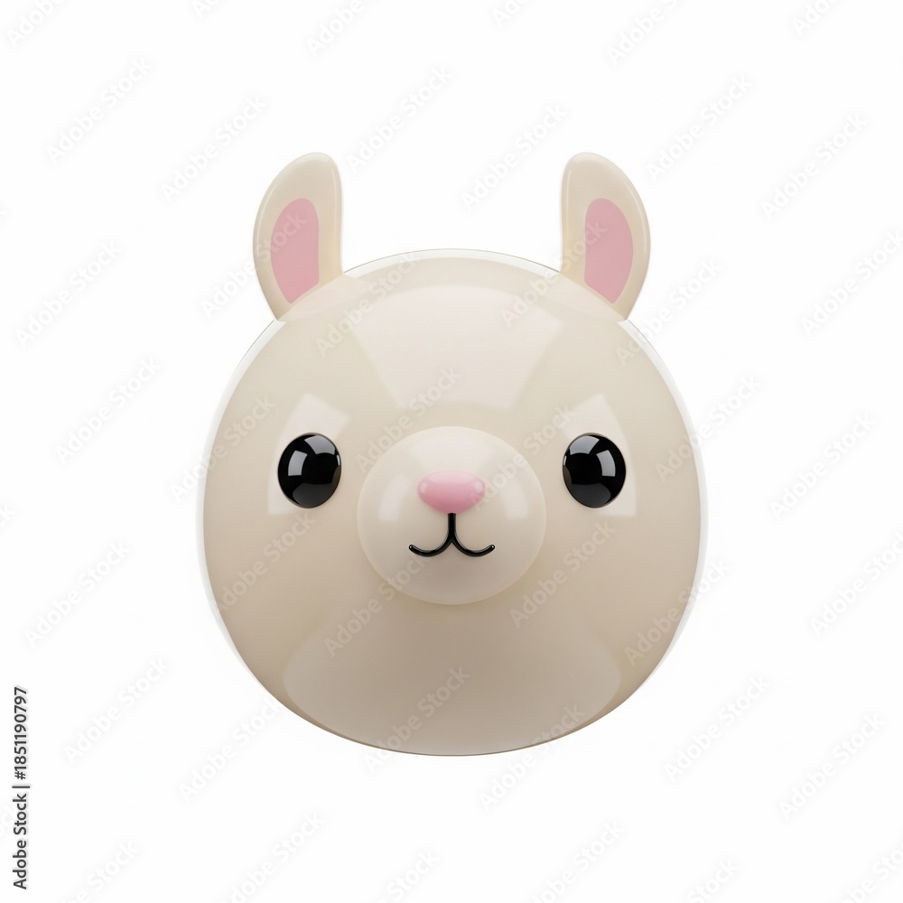 Obraz premium Adorable Cartoon Llama Head on White Background perfect for Kids' products, social media posts, greeting cards, website graphics, merchandise design, app icon,