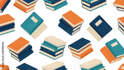 Colorful Books Pattern Vector for Educational and Creative Use