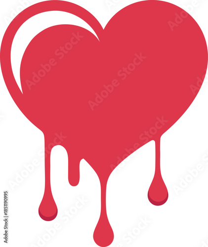 Bleeding heart on pink background
