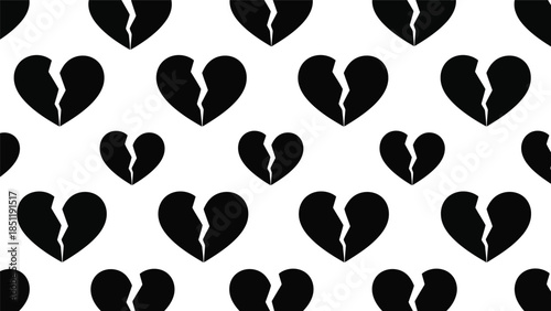 Broken Heart Pattern Vector Design for Emotional Graphics and Romantic Themes