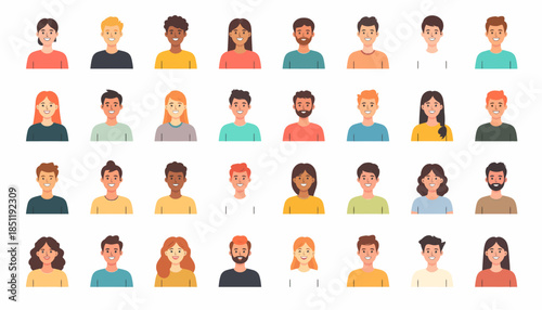 Diverse group of people illustrations.