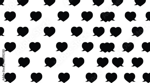 Seamless Black Heart Pattern Vector for Romantic Designs and Backgrounds