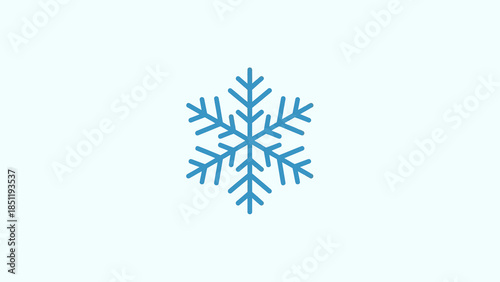 Minimalist blue snowflake icon on light background for winter designs