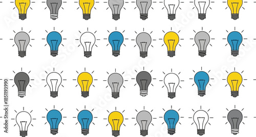 Creative Light Bulb Patterns Vector for Innovative Design Projects and Visualization Concepts