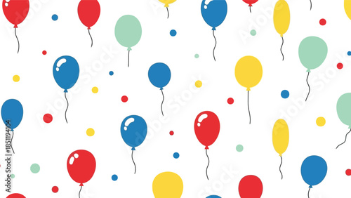 Colorful Balloon Party Pattern Vector for Celebrations