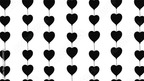 Stylish Black Hearts Pattern Vector for Romantic Designs, Celebrations, and Creative Projects
