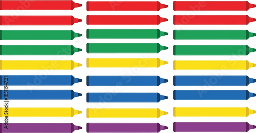 Colorful Crayons Vector Design for Creative Projects, Education, and Children's Art Activities