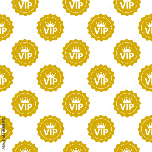 VIP badge seamless pattern isolated on white background
