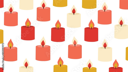 Warm and Cozy Candle Pattern Vector Design for Seasonal Decor and Invitation Backgrounds