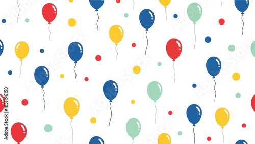 Colorful Balloon Pattern Vector for Celebrations, Parties, and Events – Fun and Vibrant Design