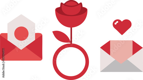 Romantic symbols of love and commitment