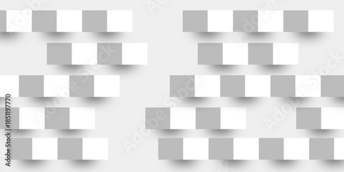 Abstract white 3D geometric shapes on white background. Professional Blank Paper or Cardboard Box Template. Innovative wall art design modern abstract gallery installation. 3d Modern abstract design.