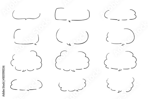 ペンの手描き吹き出しセット 黒