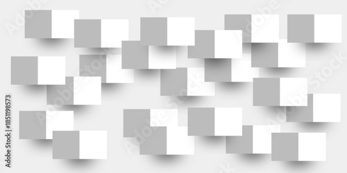 Abstract white 3D geometric shapes on white background. Professional Blank Paper or Cardboard Box Template. Innovative wall art design modern abstract gallery installation. 3d Modern abstract design.