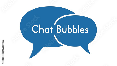 Blue chat bubbles icon for messaging apps and communication