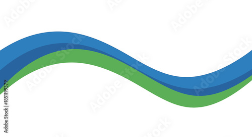 Abstract Blue and Green Wave Design Element.