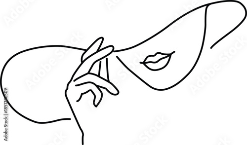 Hand holding lip illustration Vector