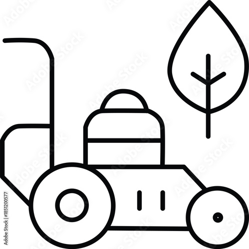 Tractor with environmental symbol Vector