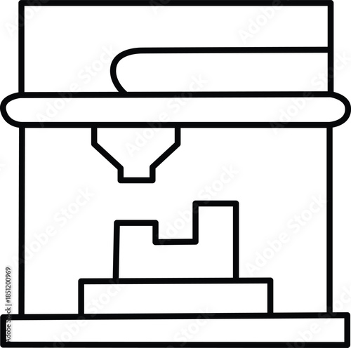 3d printer in action Vector