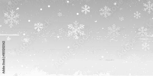 Gentle snowfall with delicate white snowflakes against a soft muted background