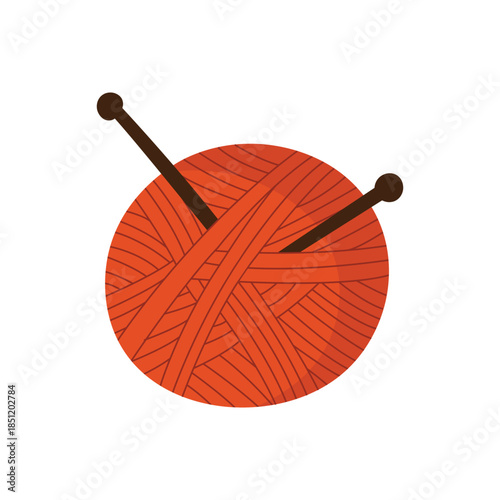 Yarn ball illustration for knitting blogs, craft branding, DIY tutorials and textile designs