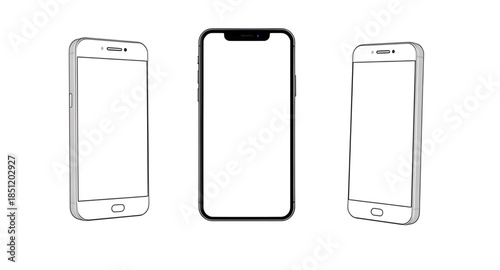 smartphone phone mockup with white blank screen vector image, mobile phone vector mockup, smartphone blank screen illustration, phone mockup template vector, white screen mobile mockup, smartphone dev