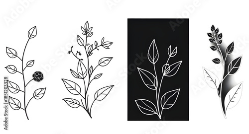 greenery silhouettes bundle, plant shadow decal pack, flora shadow icons collection, garden weed silhouettes set, meadow plant shadow vector, field plant outlines, leaf and stem silhouettes, sprout sh