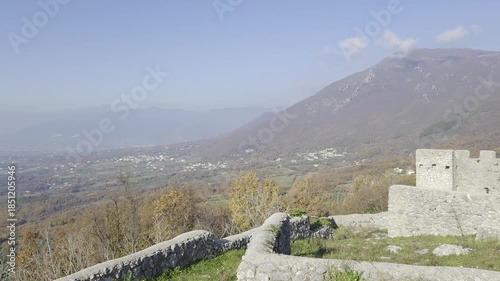 View of the ruins of a ruined medieval castle in Gioia Sannitica, Italy.