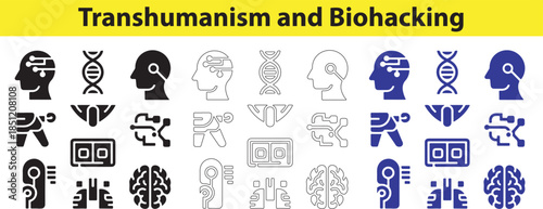 Transhumanism and Biohacking Icons Collection