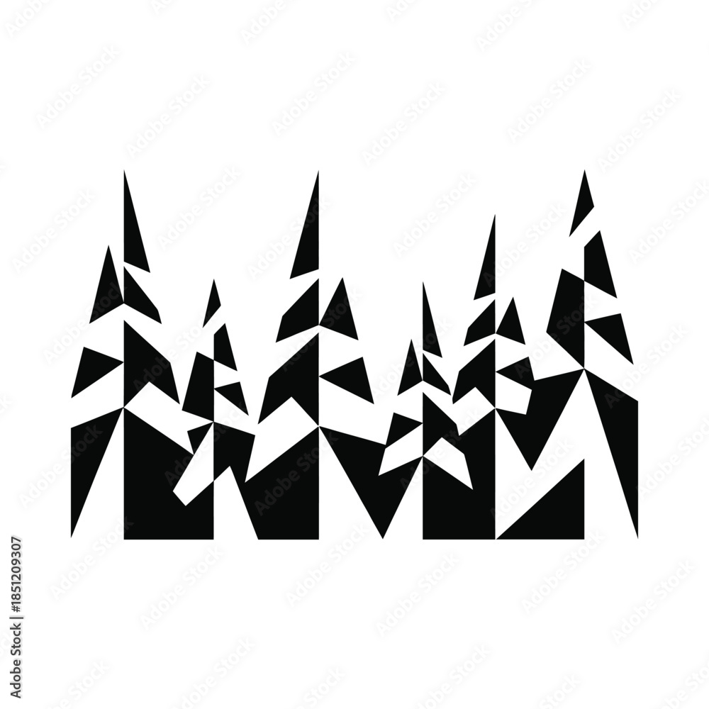 Obraz premium Geometric mountain landscape illustration