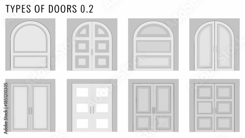 Illustrative comparison of various door designs and architectural styles
